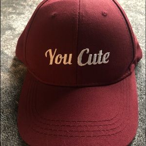 red ‘you cute’ hat baseball cap